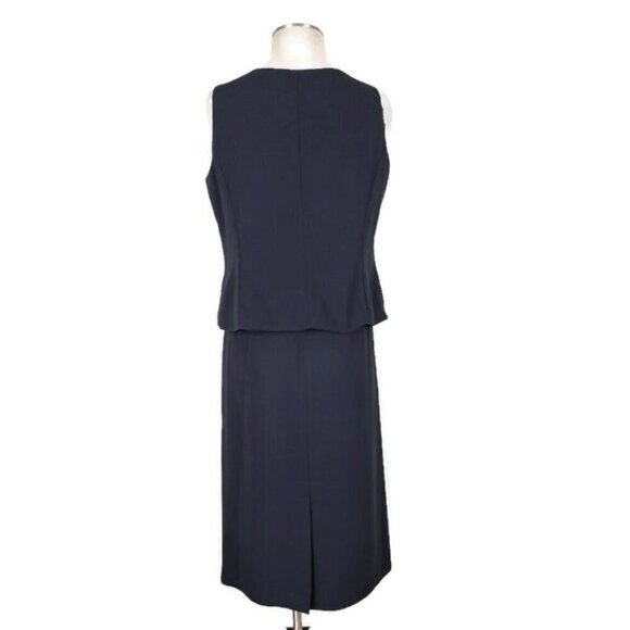 Kasper 3 Piece Midi Skirt Suit Size 12 Mock Neck Open Blazer Lined Black - Picture 6 of 10